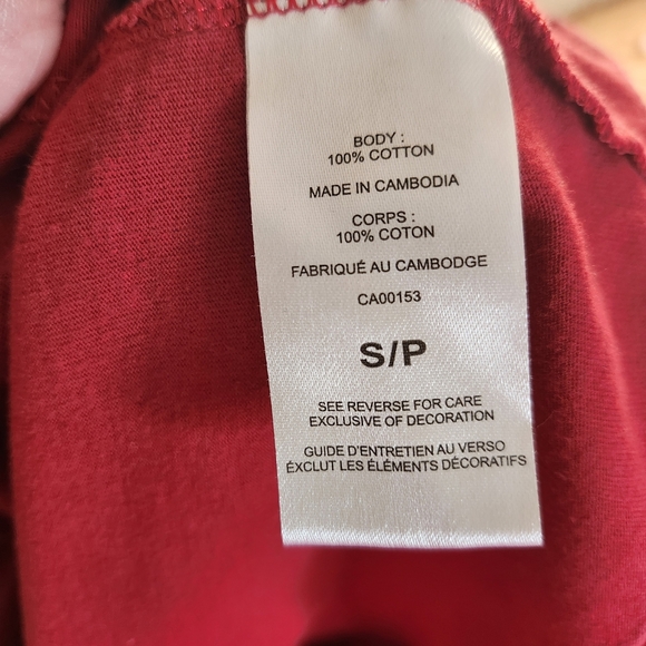 Champion Size Small Men's Red Long Sleeve Shirt Cotton Athletic Casual - Picture 5 of 8